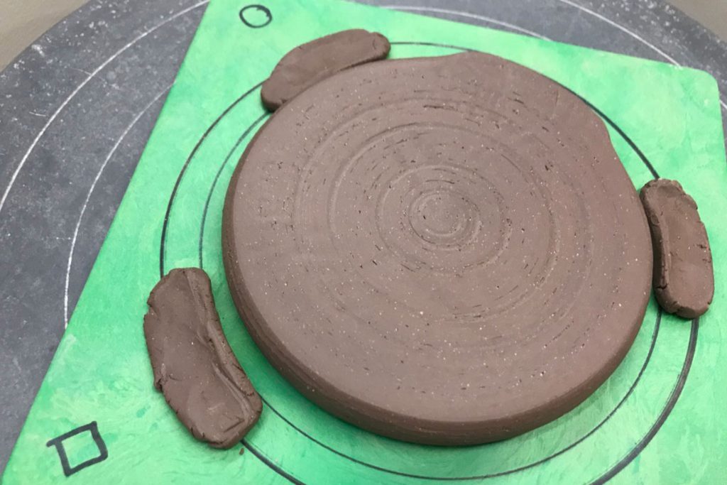 wheel thrown spoon rest with a subtle foot